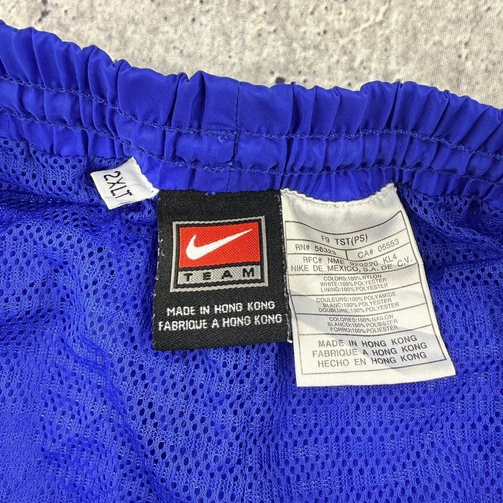 Vintage 90s Nike Team Blue White Swoosh Lined Ankle Zip Track Pants Mens 2XLT - Picture 4 of 9